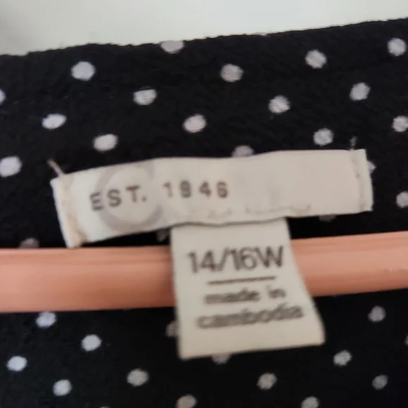 Ladies Elegant Black and White Dteiped And Polka Dot Women's Blouse - Picture 3 of 4